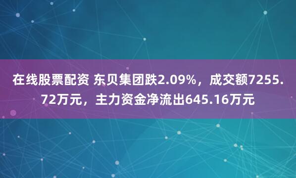 在线股票配资 东贝集团跌2.09%，成交额7255.72万元，主力资金净流出645.16万元