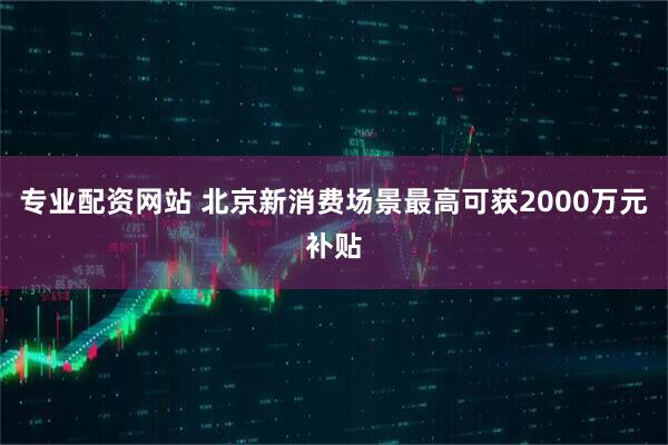 专业配资网站 北京新消费场景最高可获2000万元补贴